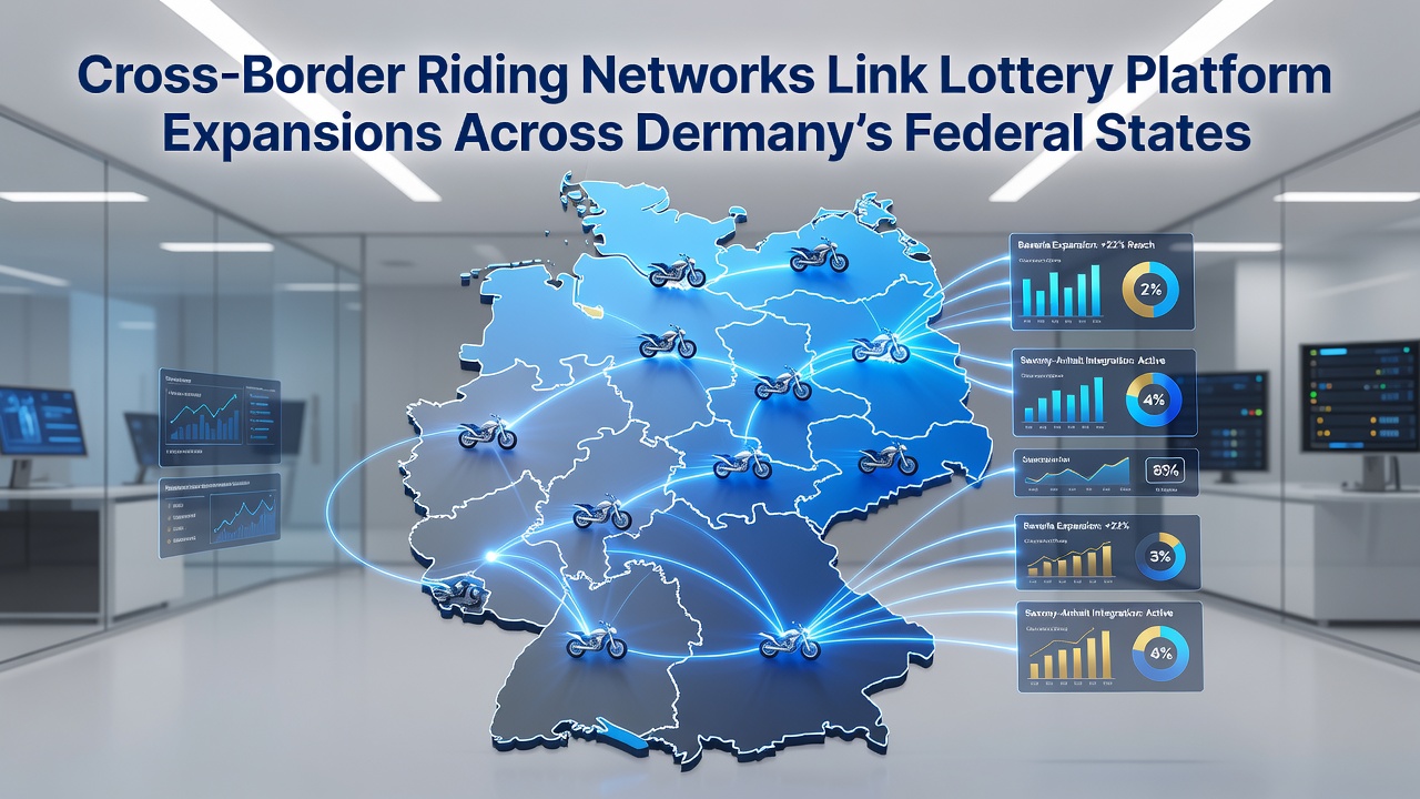Karte der grenzüberschreitenden Reitnetzwerke in Deutschland mit Verbindungen zu Lotterieplattformen