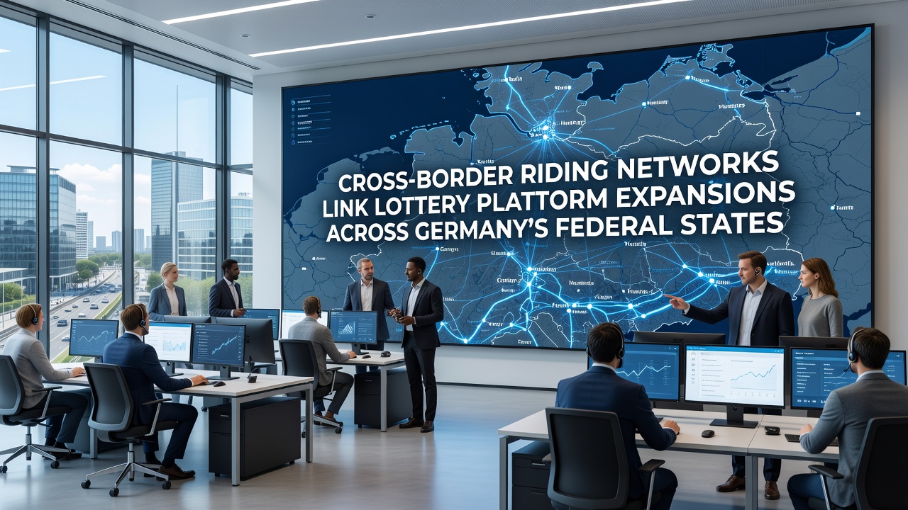 Reiter auf einem vernetzten Weg mit digitaler Lotterieintegration in der Landschaft