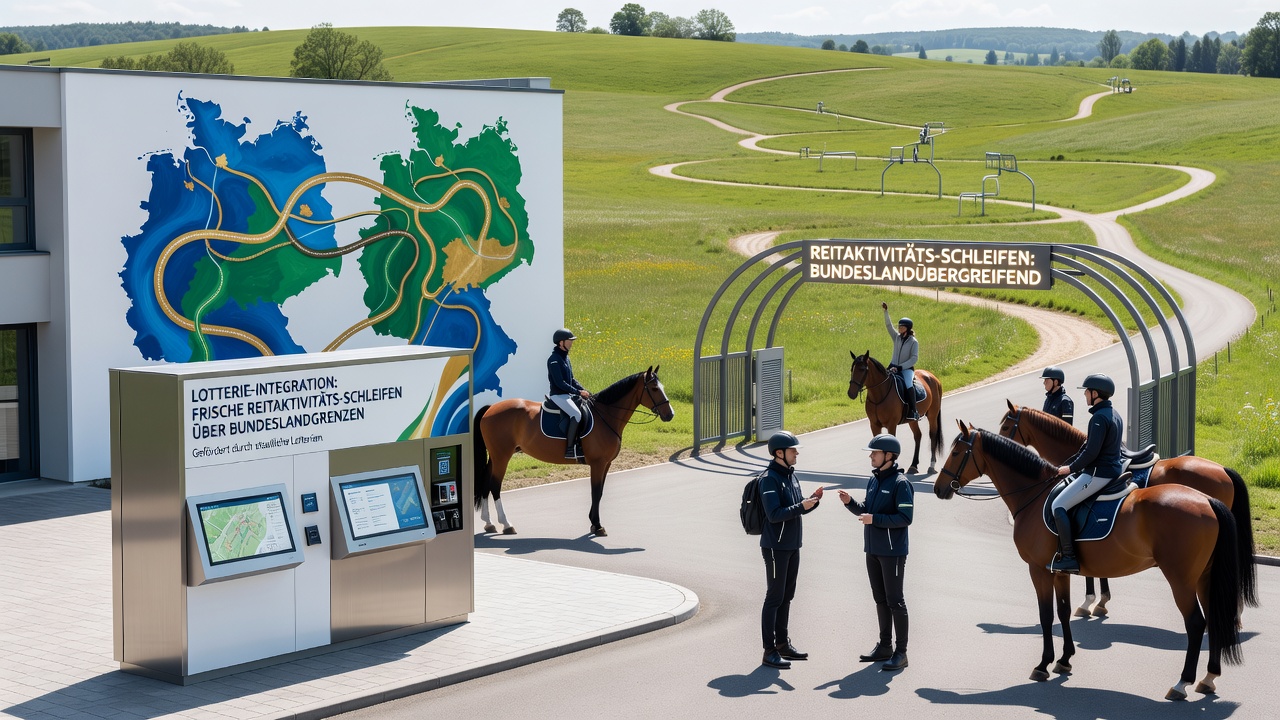 Reiter und Teilnehmer bei einer integrierten Lotterie-Reitveranstaltung in einem deutschen Bundesland